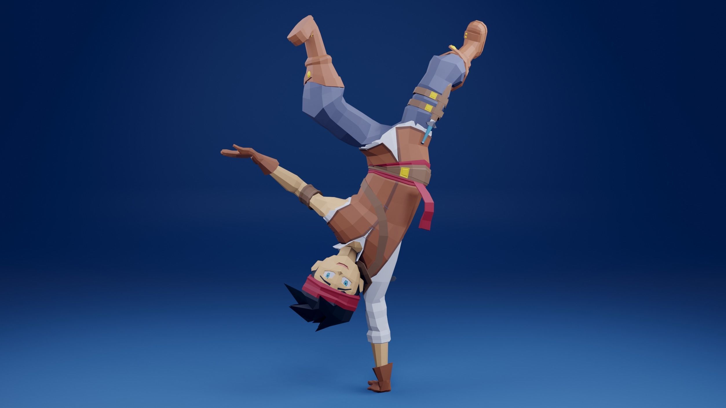 adventure boy Low-poly 3D model_8