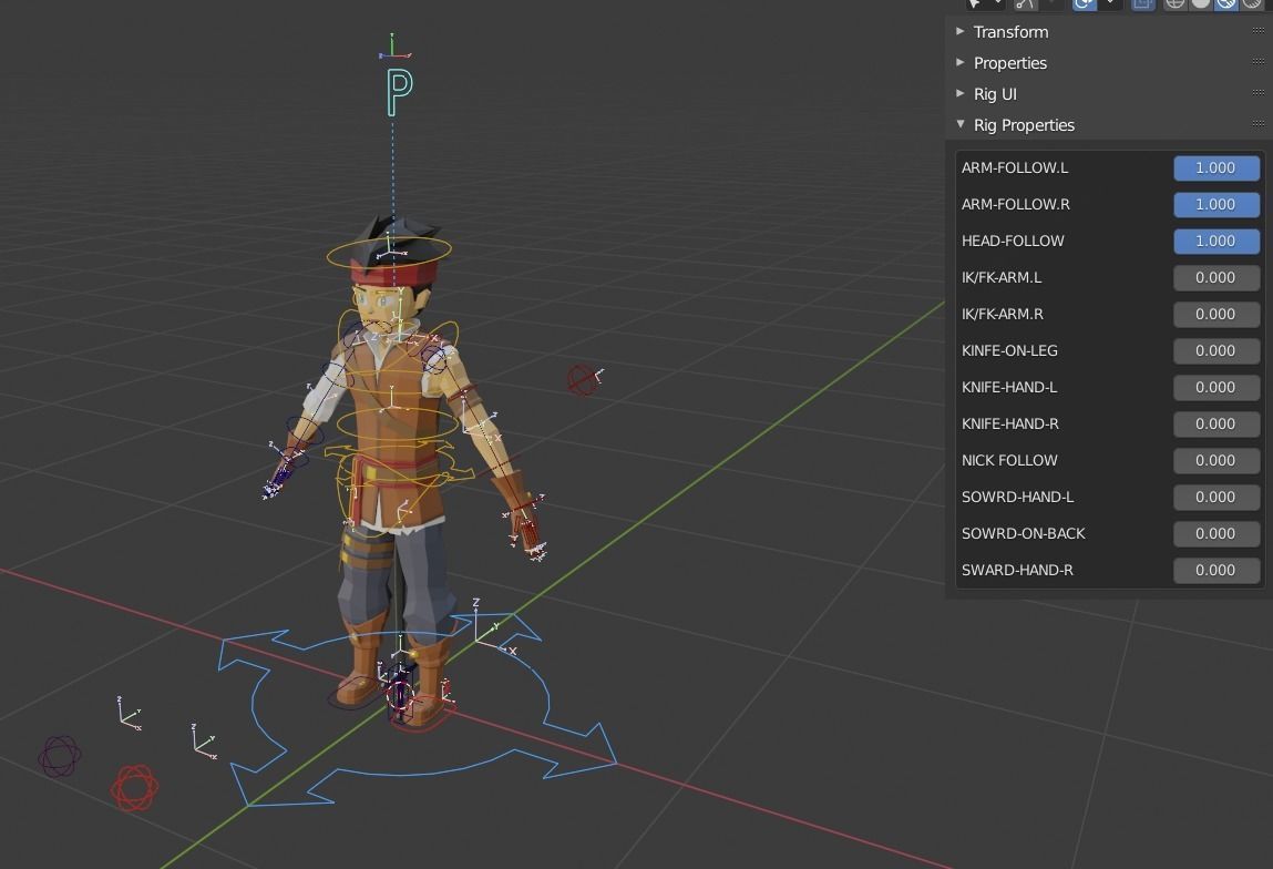 adventure boy Low-poly 3D model_17