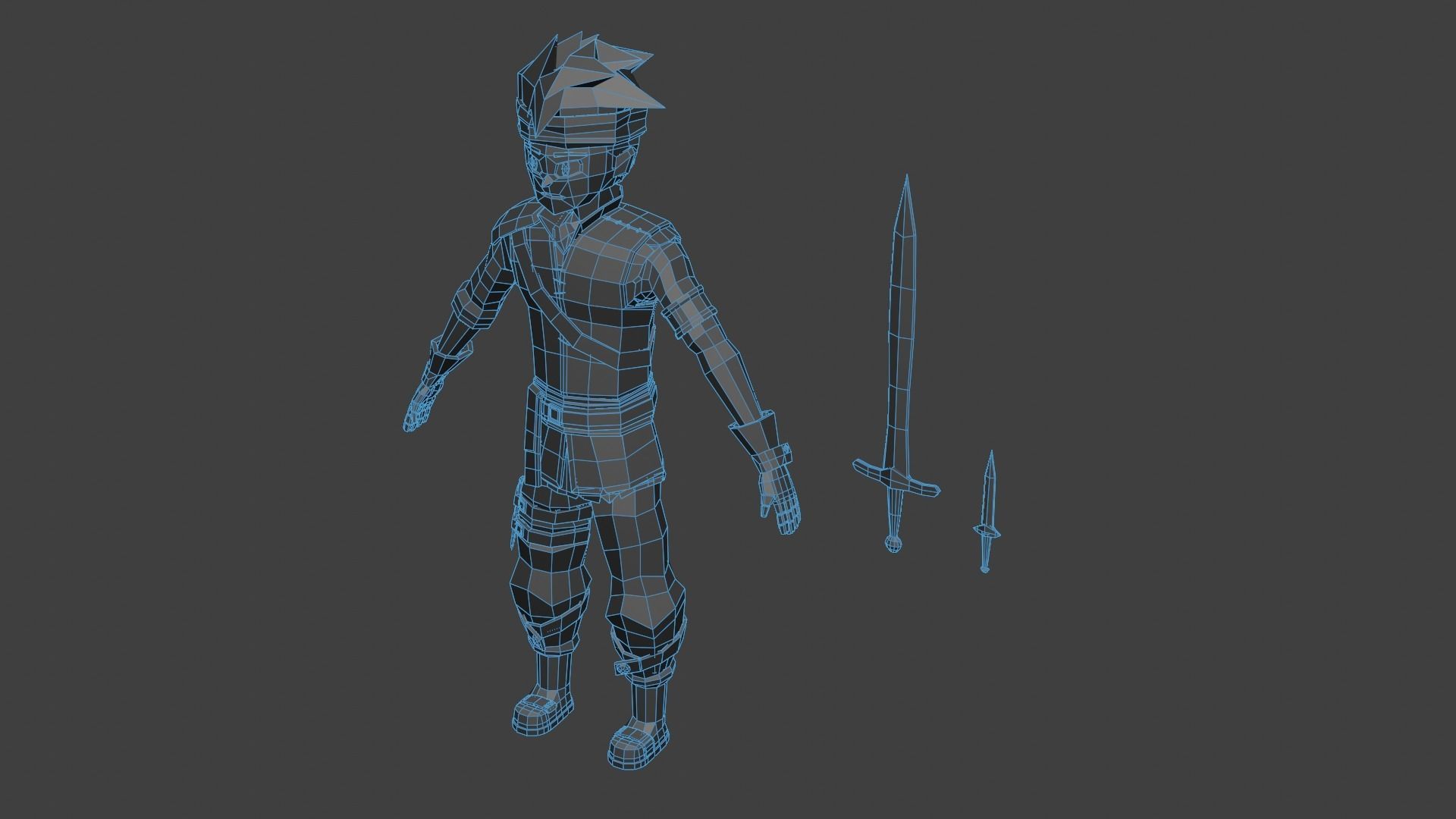 adventure boy Low-poly 3D model_14