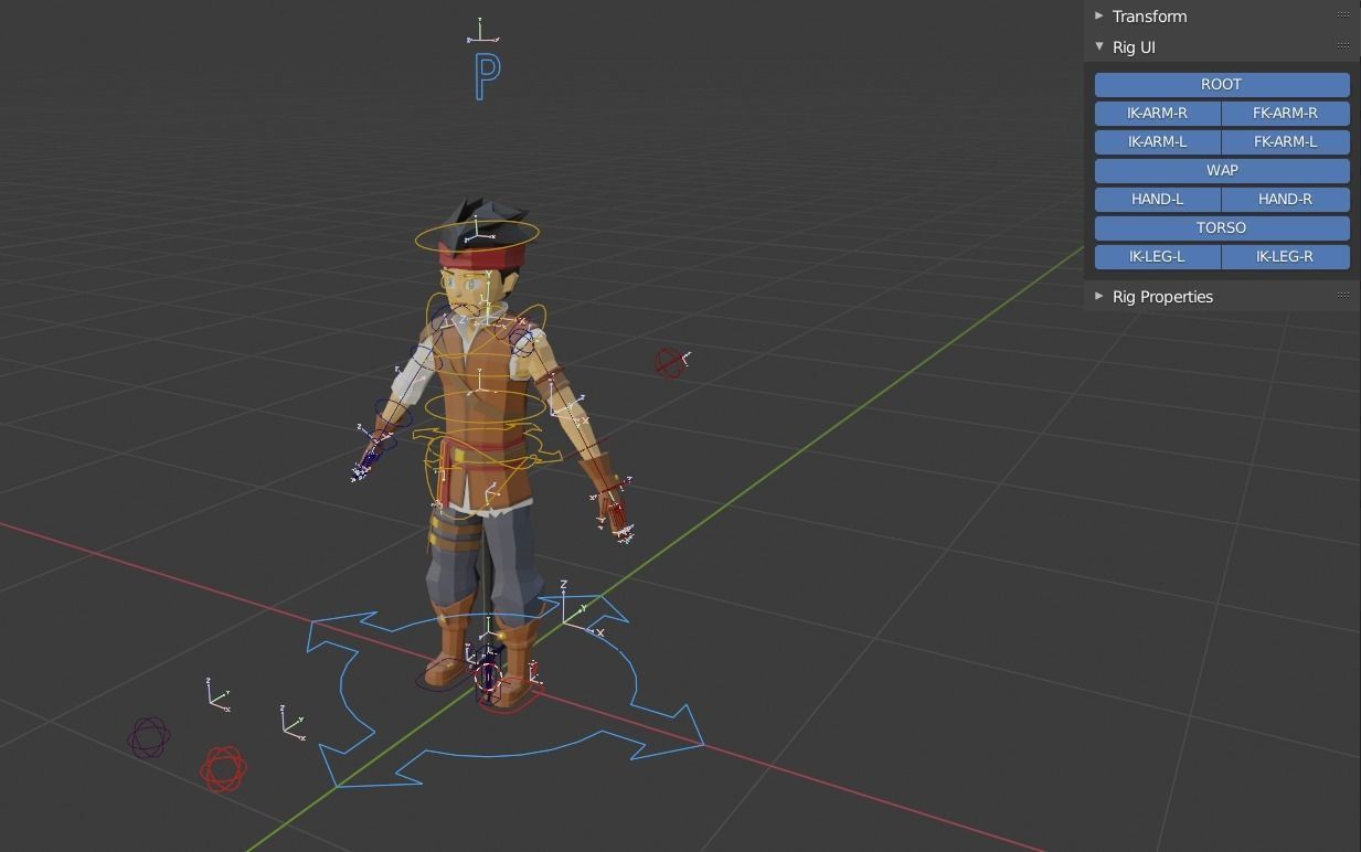 adventure boy Low-poly 3D model_18