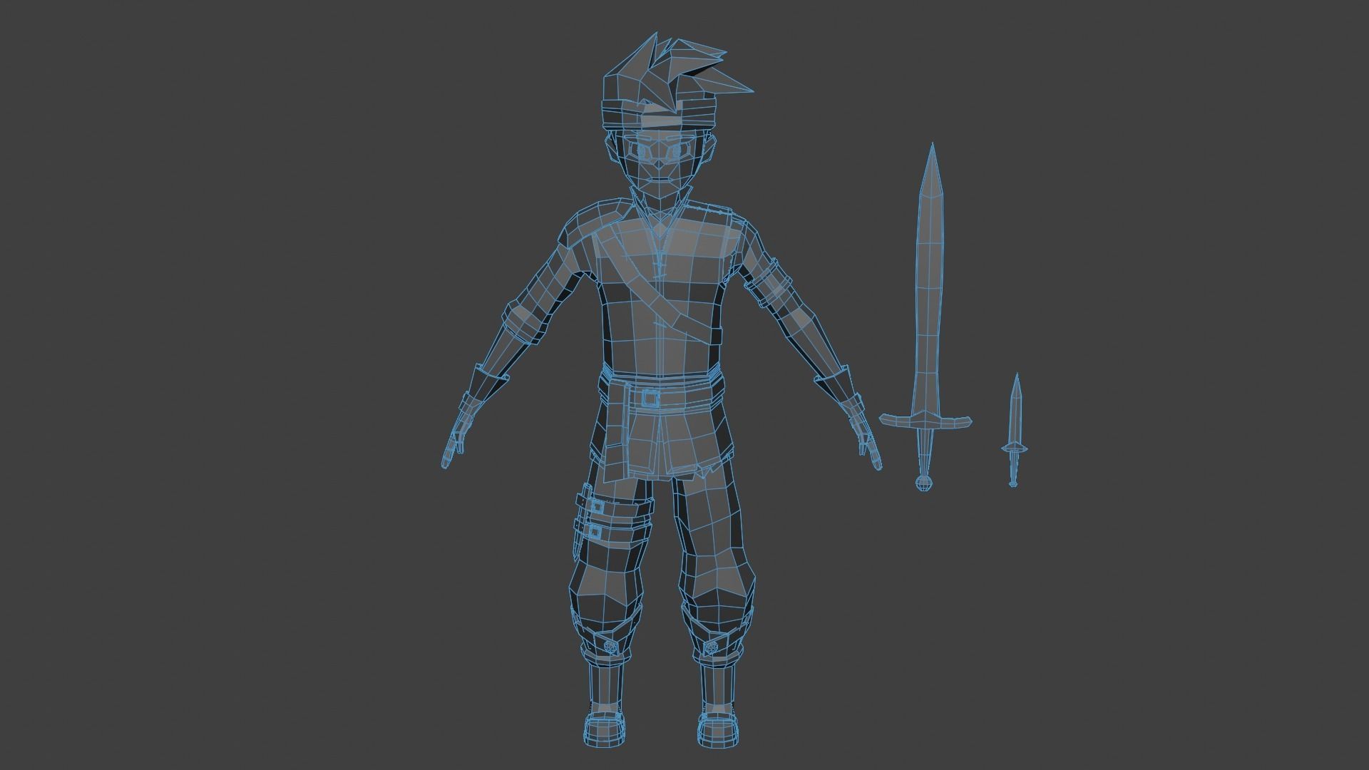adventure boy Low-poly 3D model_16