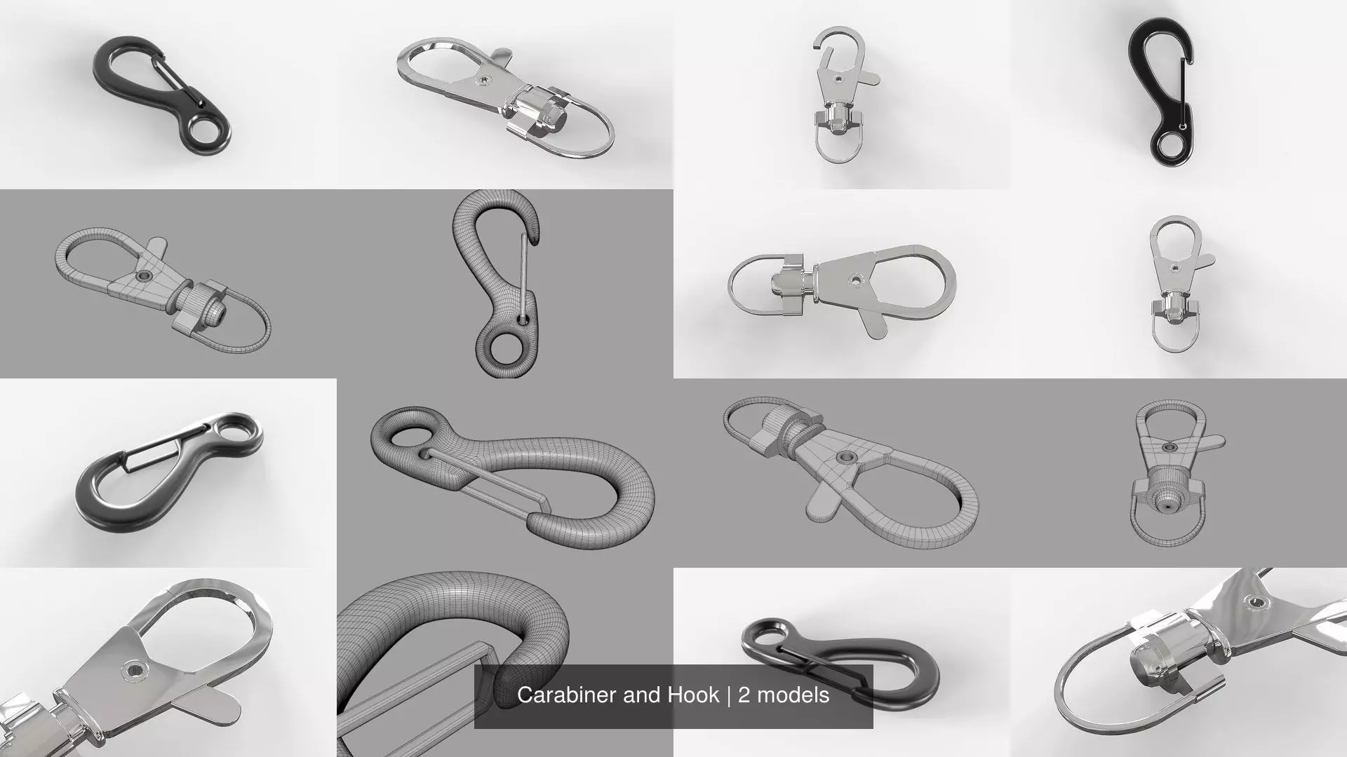 Carabiner and Hook 3D Model Collection_0