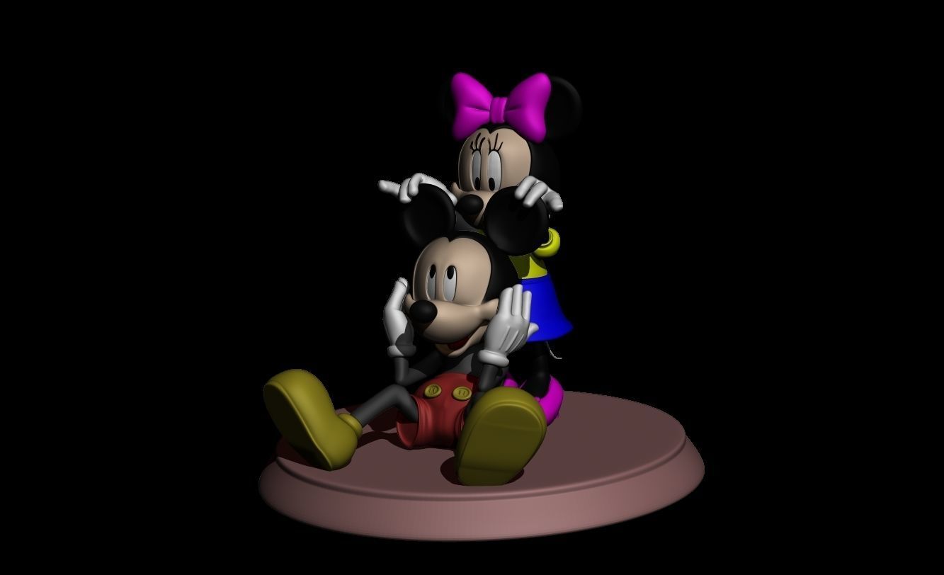 mickey and minnie 3D print model_4