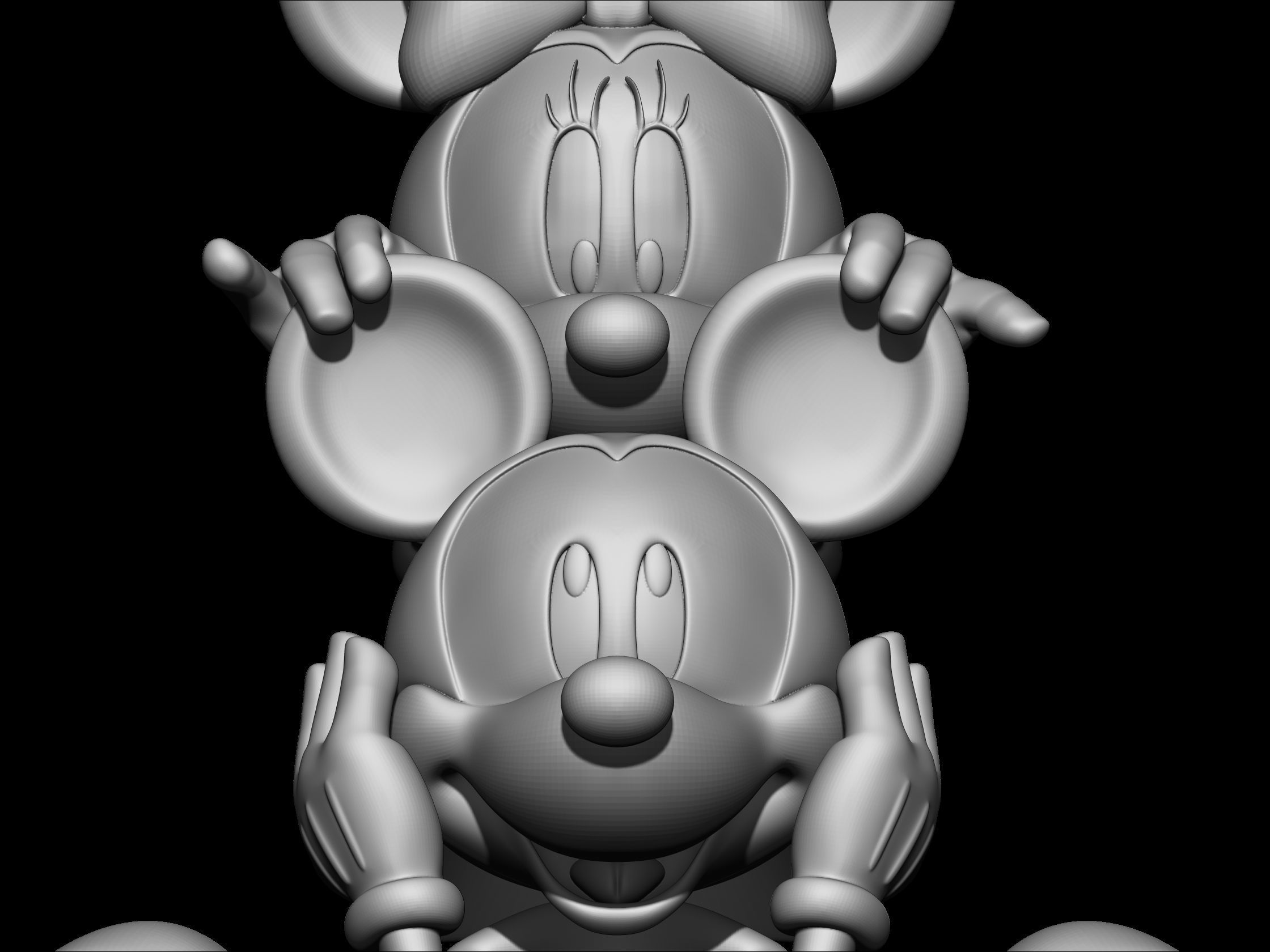 mickey and minnie 3D print model_12