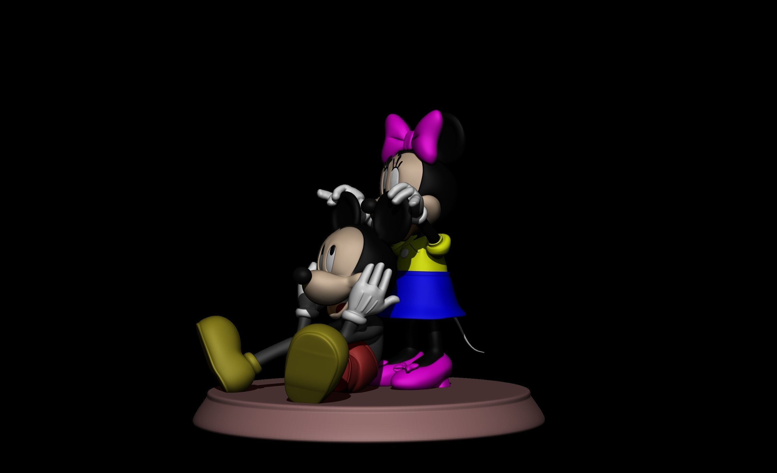mickey and minnie 3D print model_3