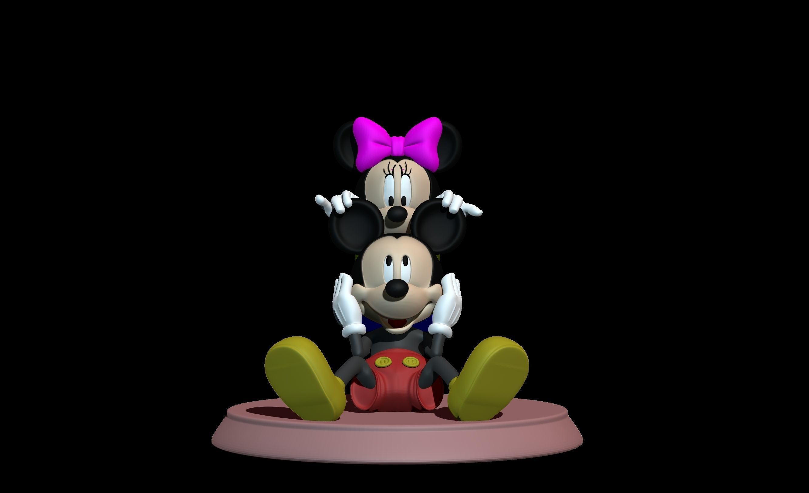 mickey and minnie 3D print model_2
