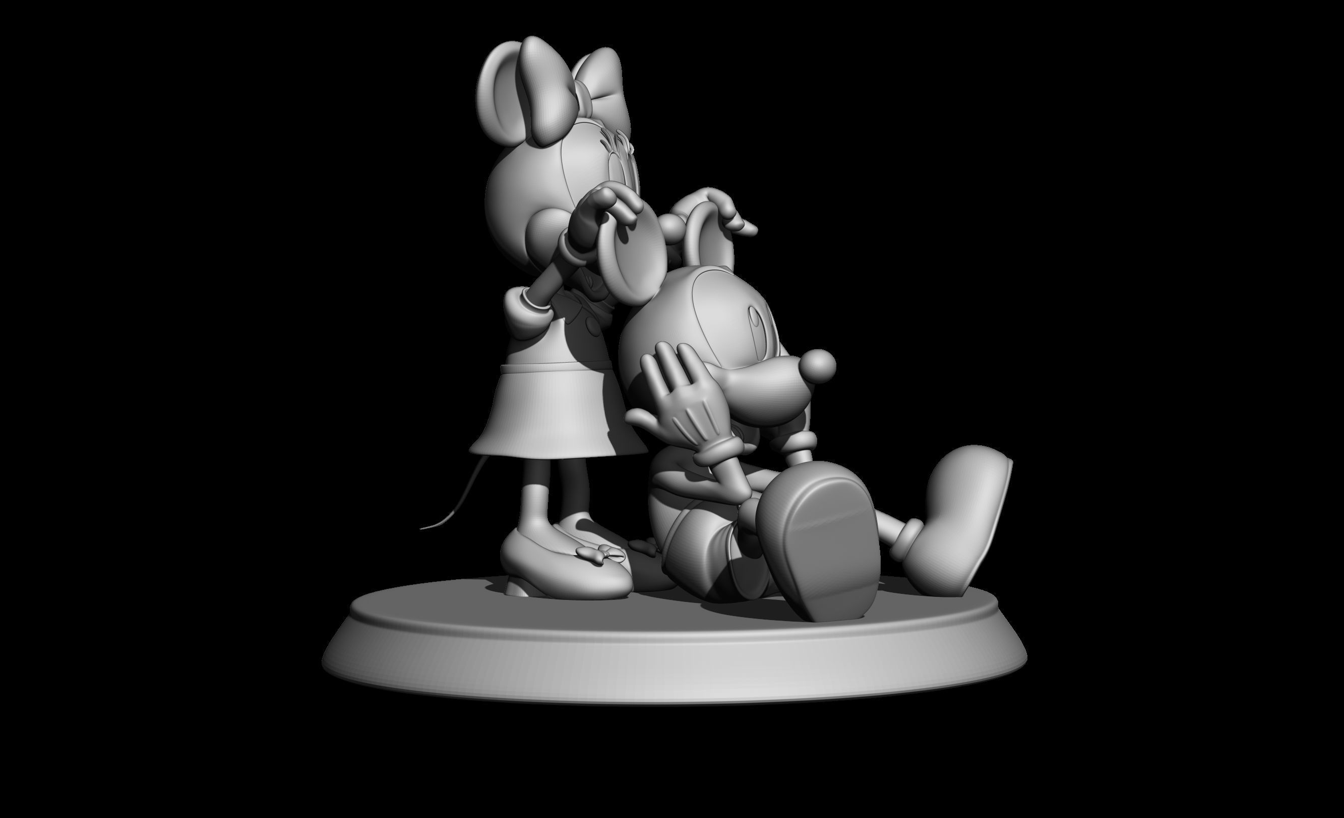 mickey and minnie 3D print model_7