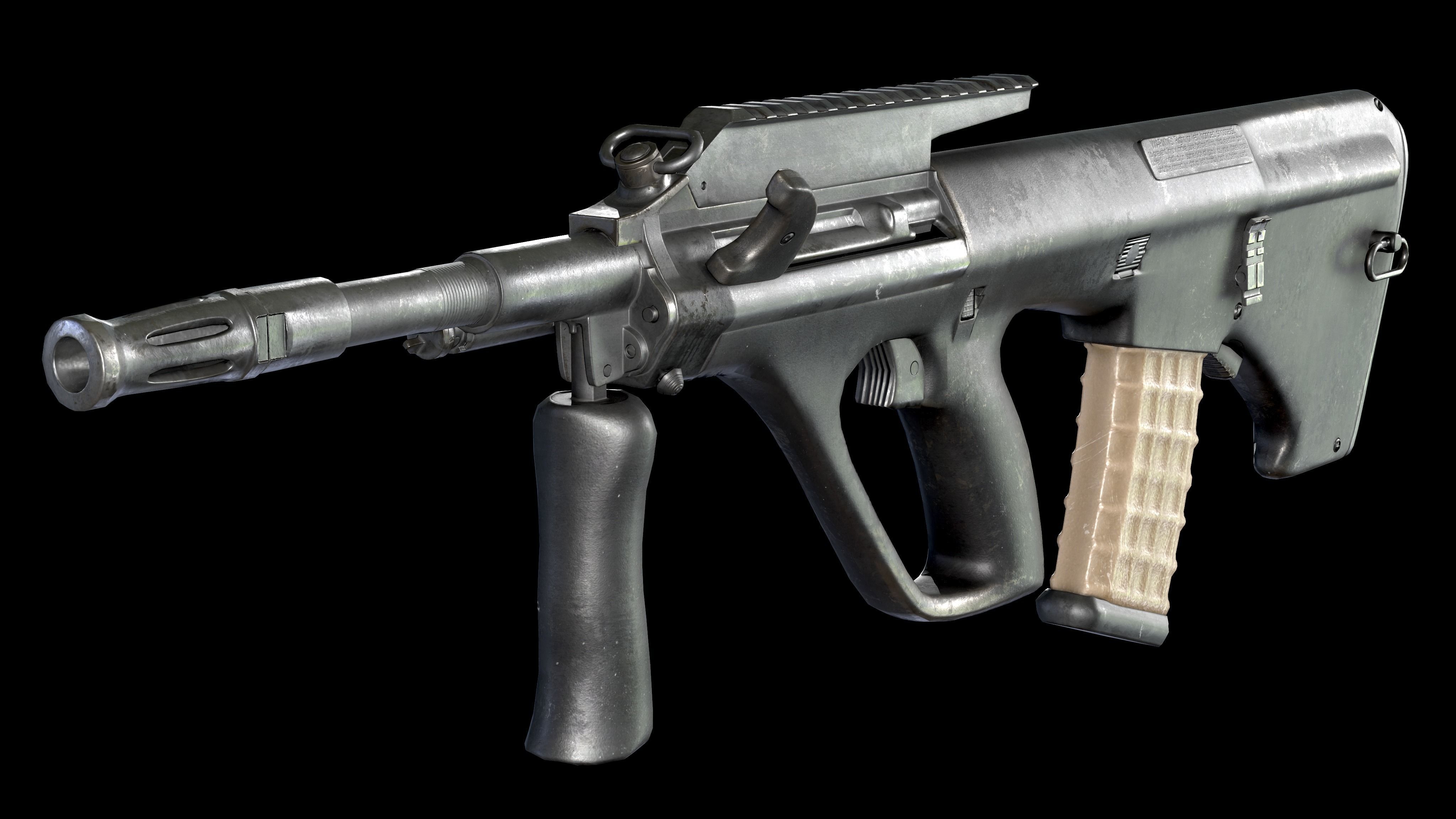 Austeyr Steyr AUG A3 PBR Worn Low-poly 3D model_2