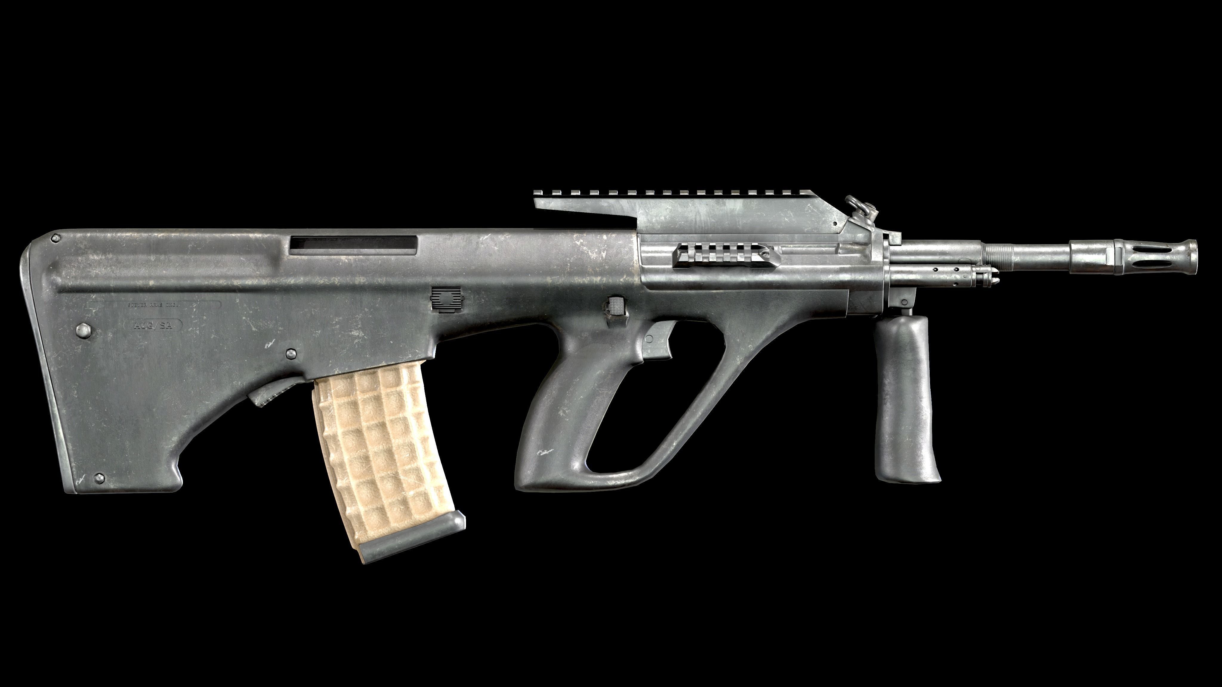 Austeyr Steyr AUG A3 PBR Worn Low-poly 3D model_4
