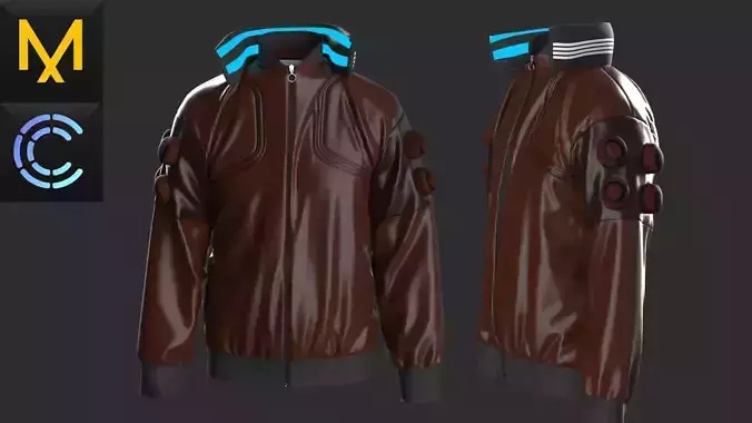 New concept Marvelous Clo3D Jacket CyberPunk Male OBJ mtl FBX