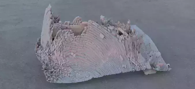 Ancient Greek Arena destroyed in rubble 3D model