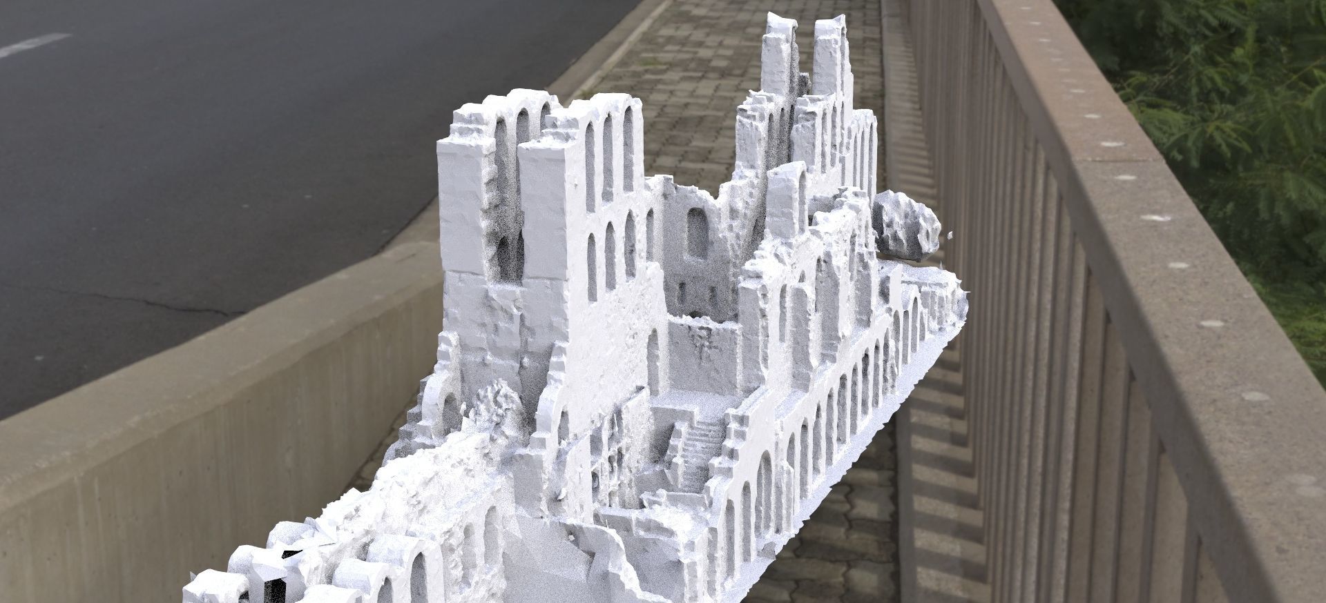 Ancient Greek Ruin walls arena 3D model_1