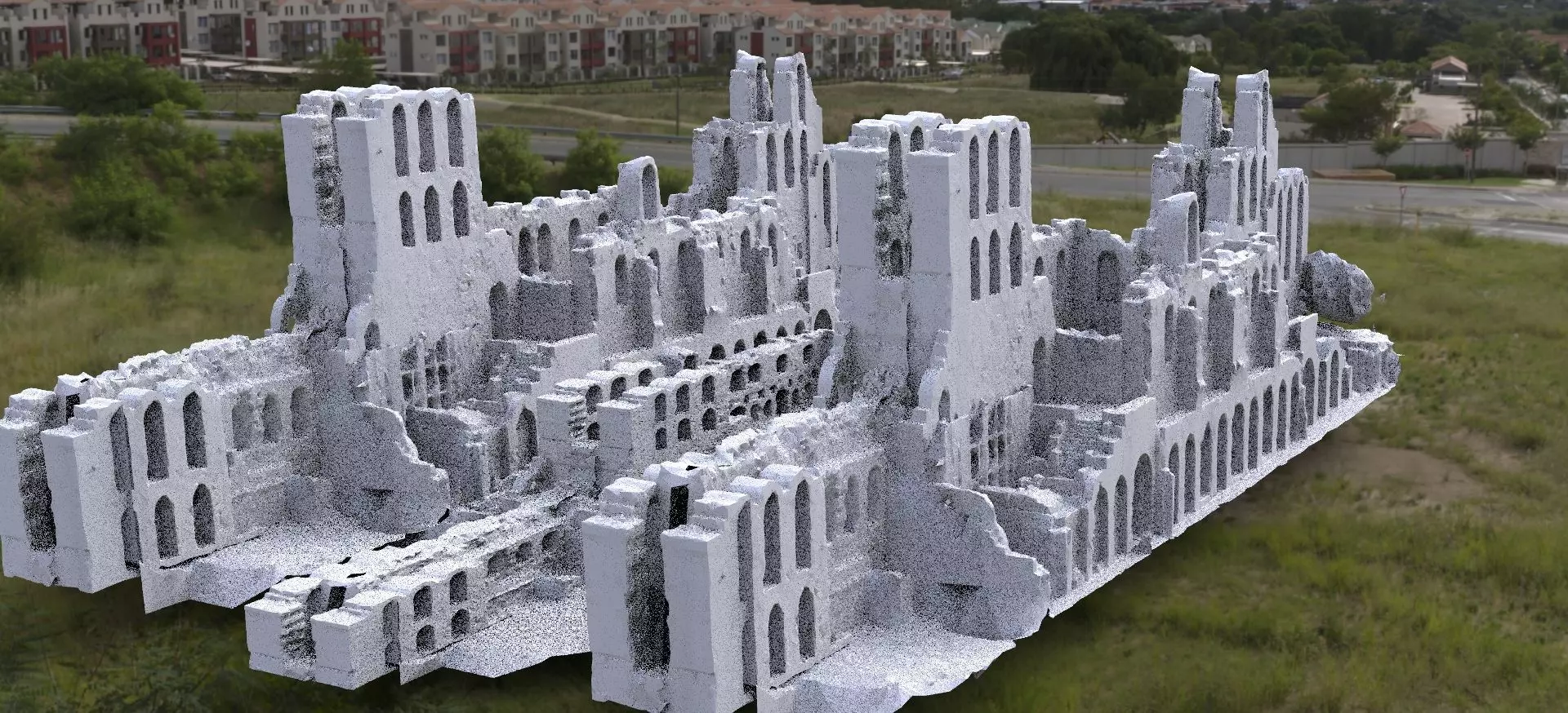 Athens Greek Arena City Ruins 3D model_0