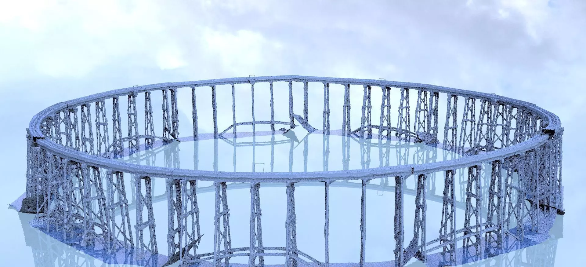 Railway track bridge full 3D 3D model