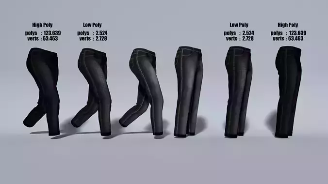Denim Low-poly 3D model