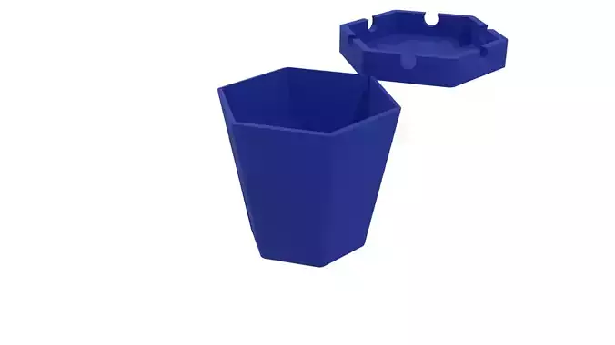 Blue Plastic Ashtray