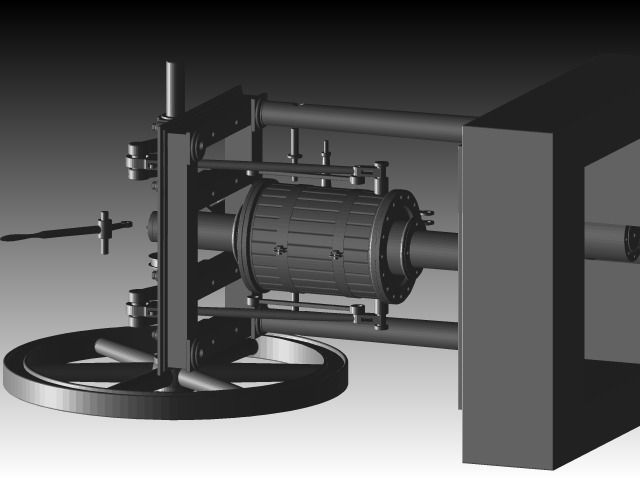 Bodmers siliding cylinder engine Free 3D model_7