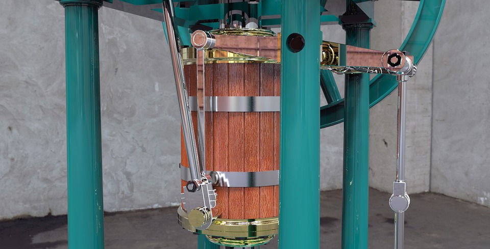 Bodmers siliding cylinder engine Free 3D model_5