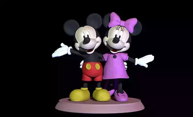 mickey and minie embraced