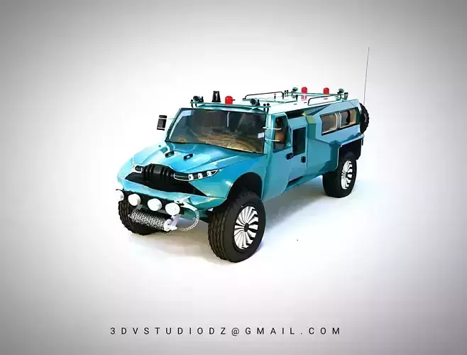 TERMINATOR concept truck Low-poly 3D model