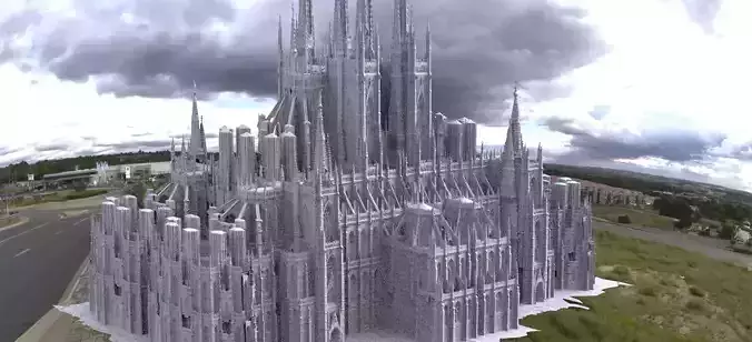 Bloodborne inspired Town Gothic architecture  3D model