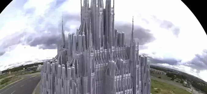 Bloodborne inspired buildings 3D model