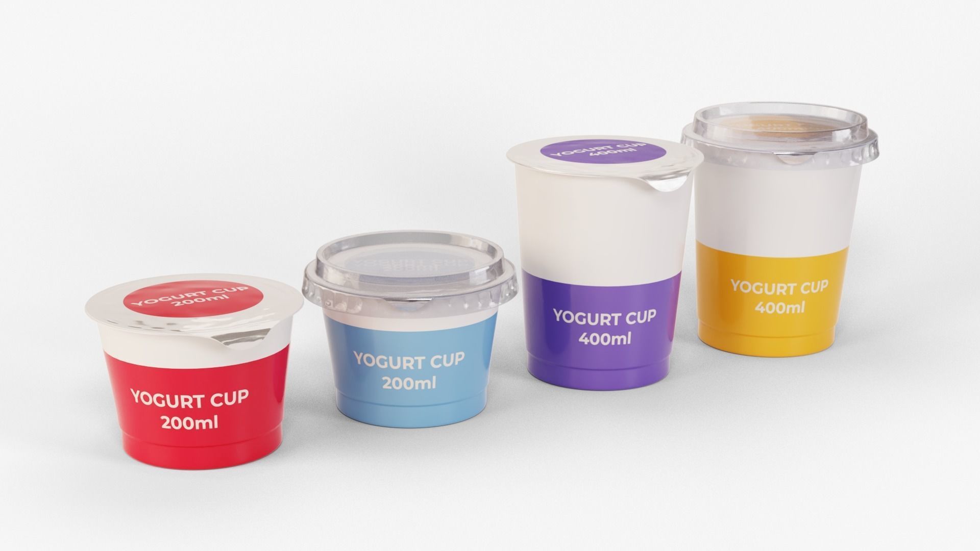 Yogurt Cups 3D Model Collection_0