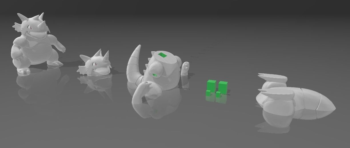 Pokemon Rhydon 3d model 10cm 3D print model_11