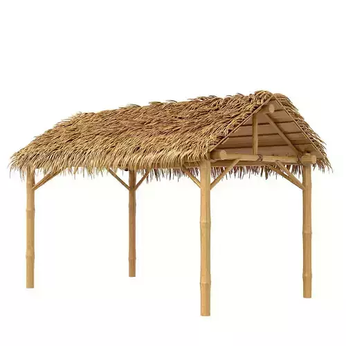 Bamboo shelter beach canopy 4-corner