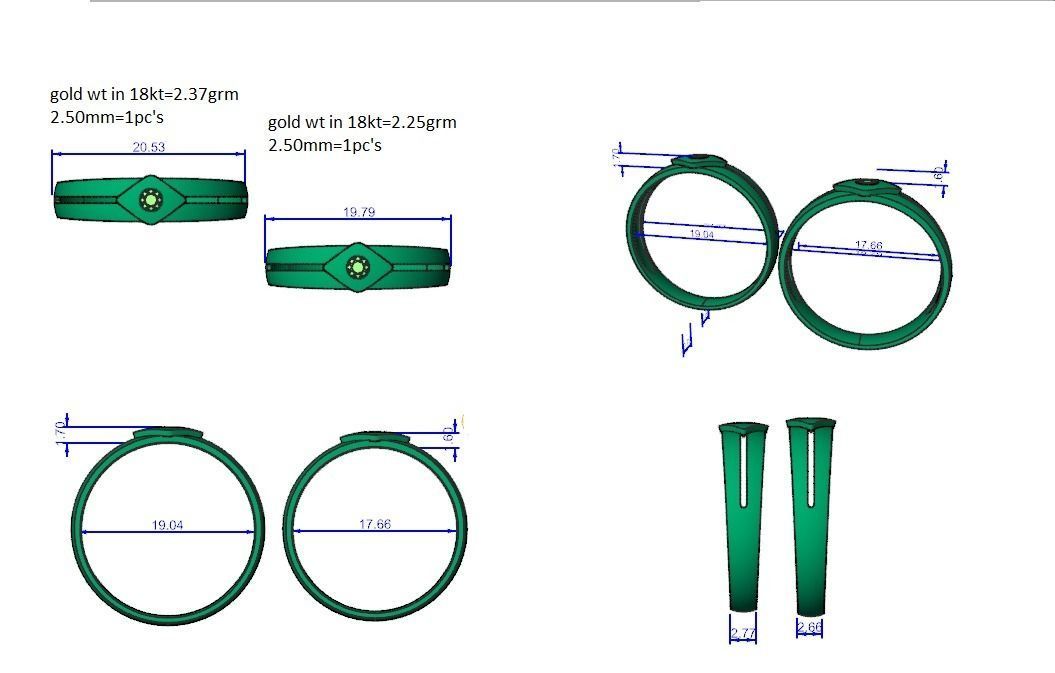 Titan Solitaire Couple Band Ring 3dm stl render detail 3D print model_5