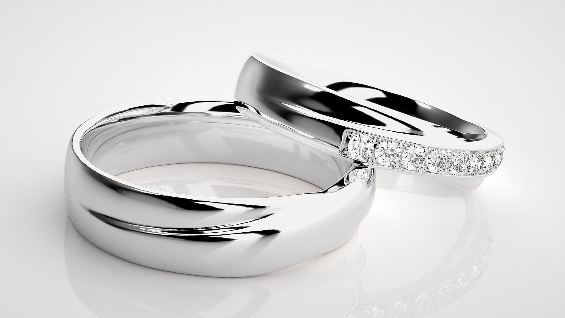 Solitaire Rope Couple Band Ring 3dm stl render detail 3D print model_6