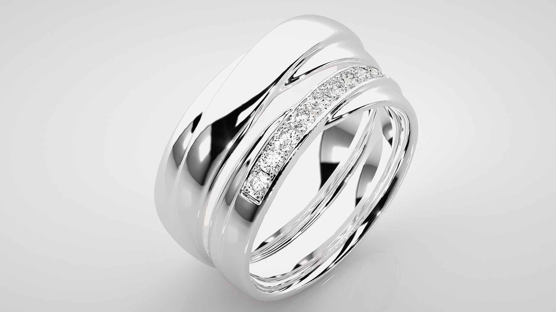 Solitaire Rope Couple Band Ring 3dm stl render detail 3D print model_8
