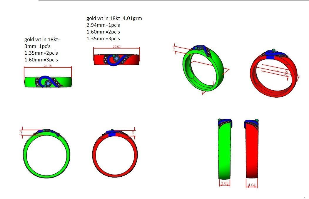 Heart Love Valentine Solitaire Couple Band Ring 3dm stl render 3D print model_5