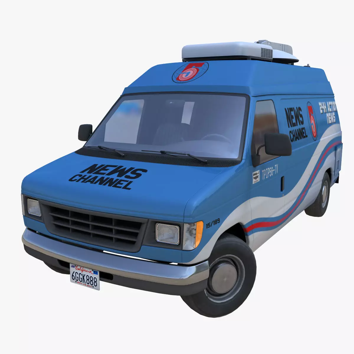 American generic newsvan Low-poly 3D model