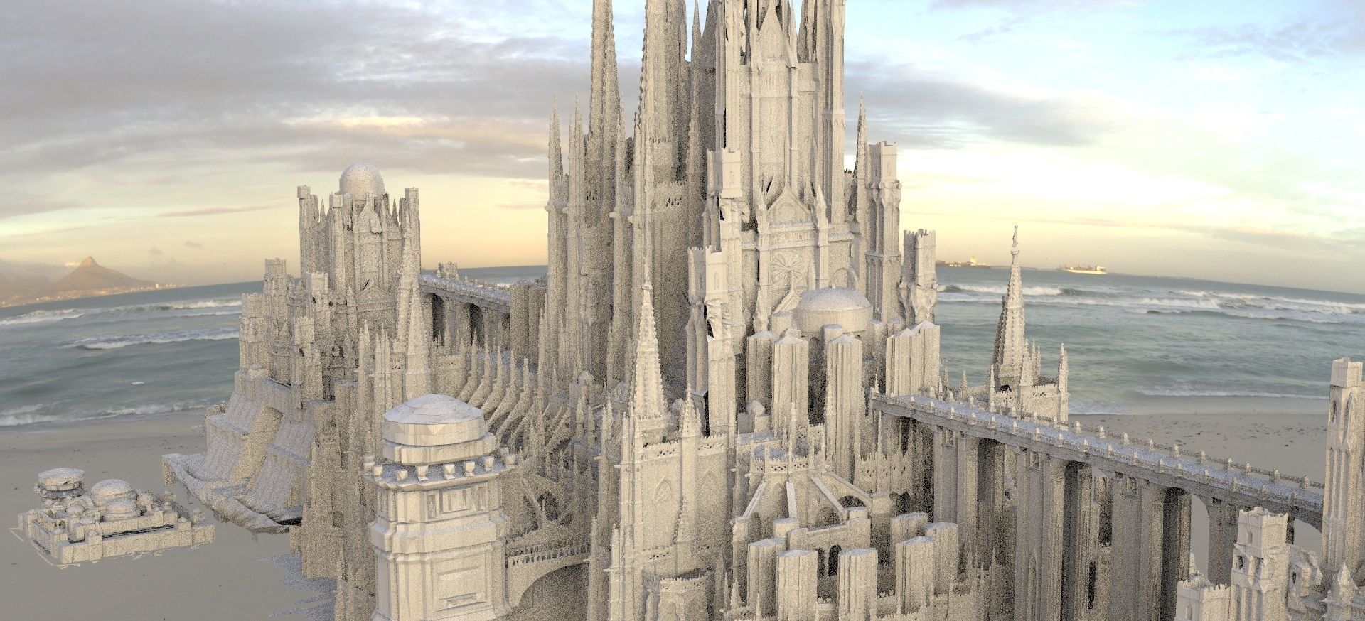 Bloodborne inspired Cathedral City  huge 3D model_1