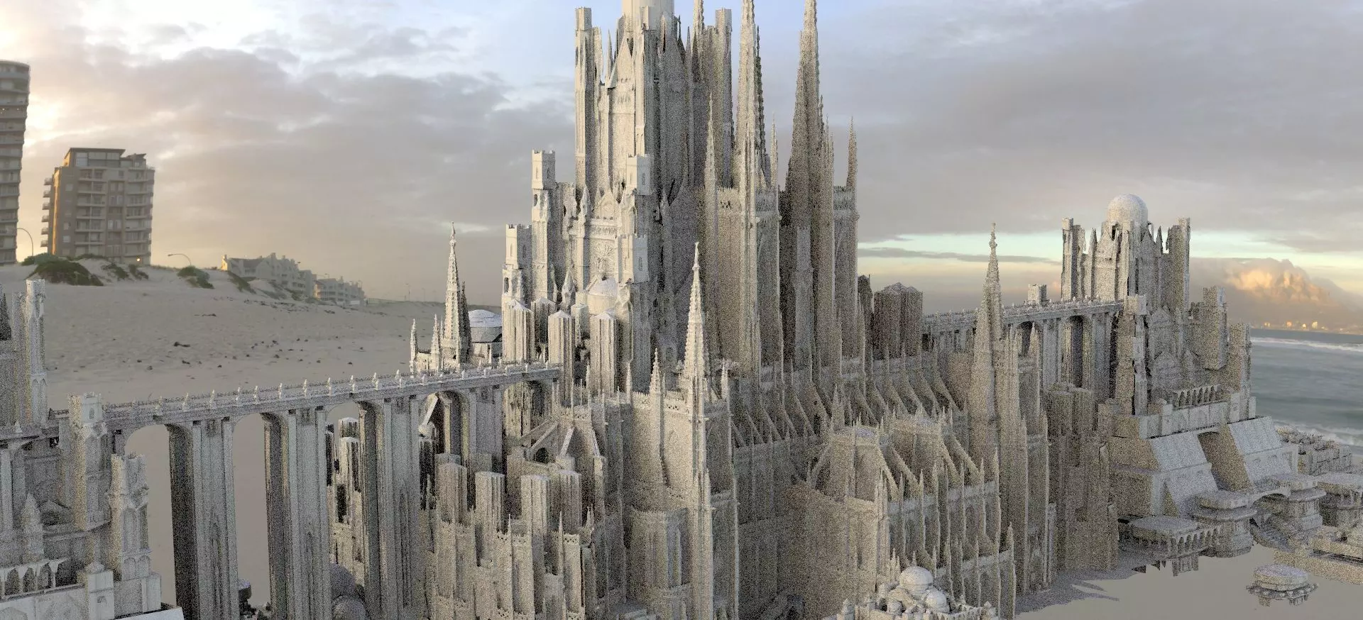 Bloodborne inspired Cathedral City  huge 3D model_0