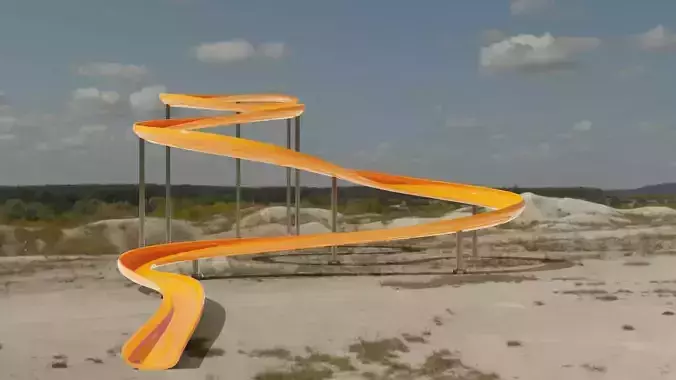 Water Slide Low-poly 3D model