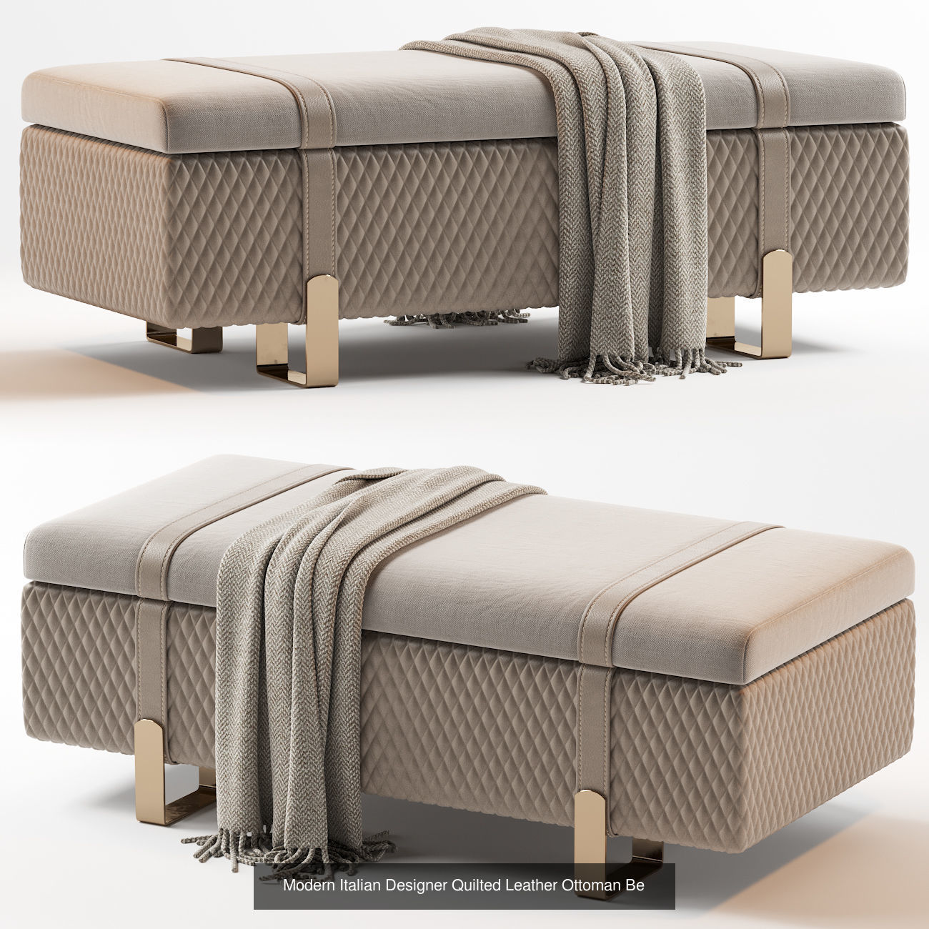 Pouf Ottoman 25 models 3D Model Collection_23
