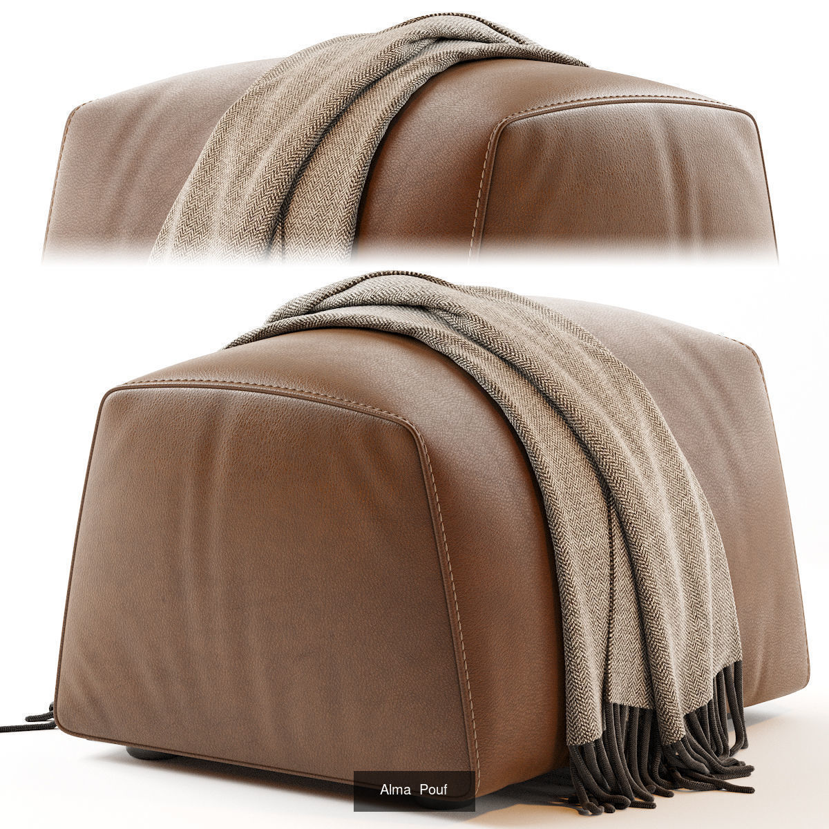 Pouf Ottoman 25 models 3D Model Collection_21