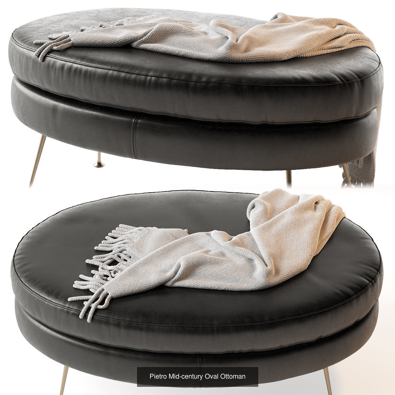 Pouf Ottoman 25 models 3D Model Collection_14