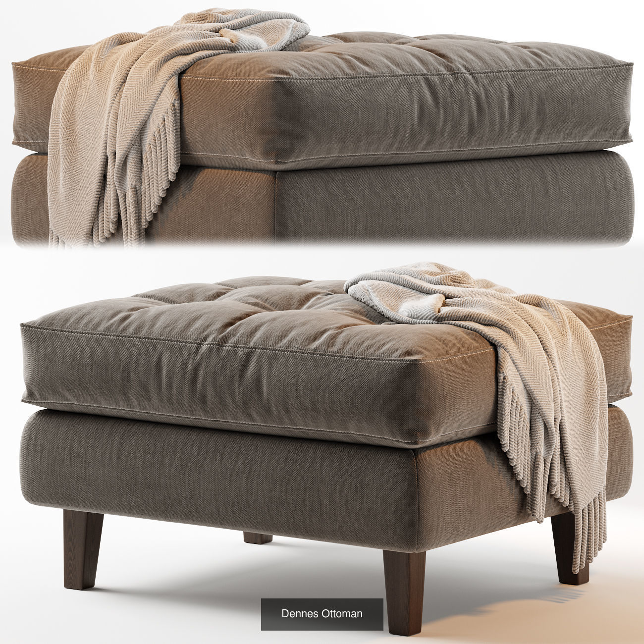 Pouf Ottoman 25 models 3D Model Collection_15