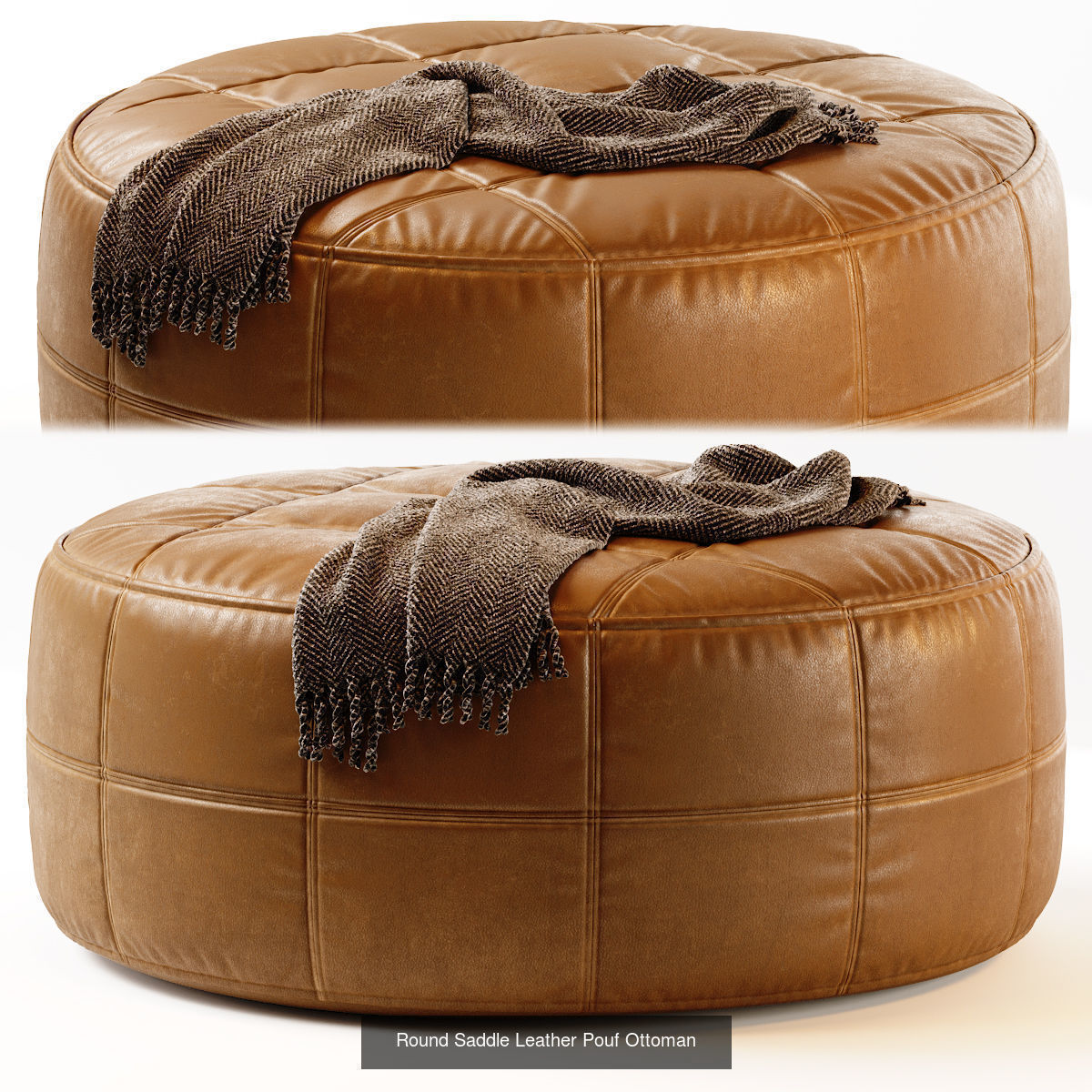 Pouf Ottoman 25 models 3D Model Collection_9