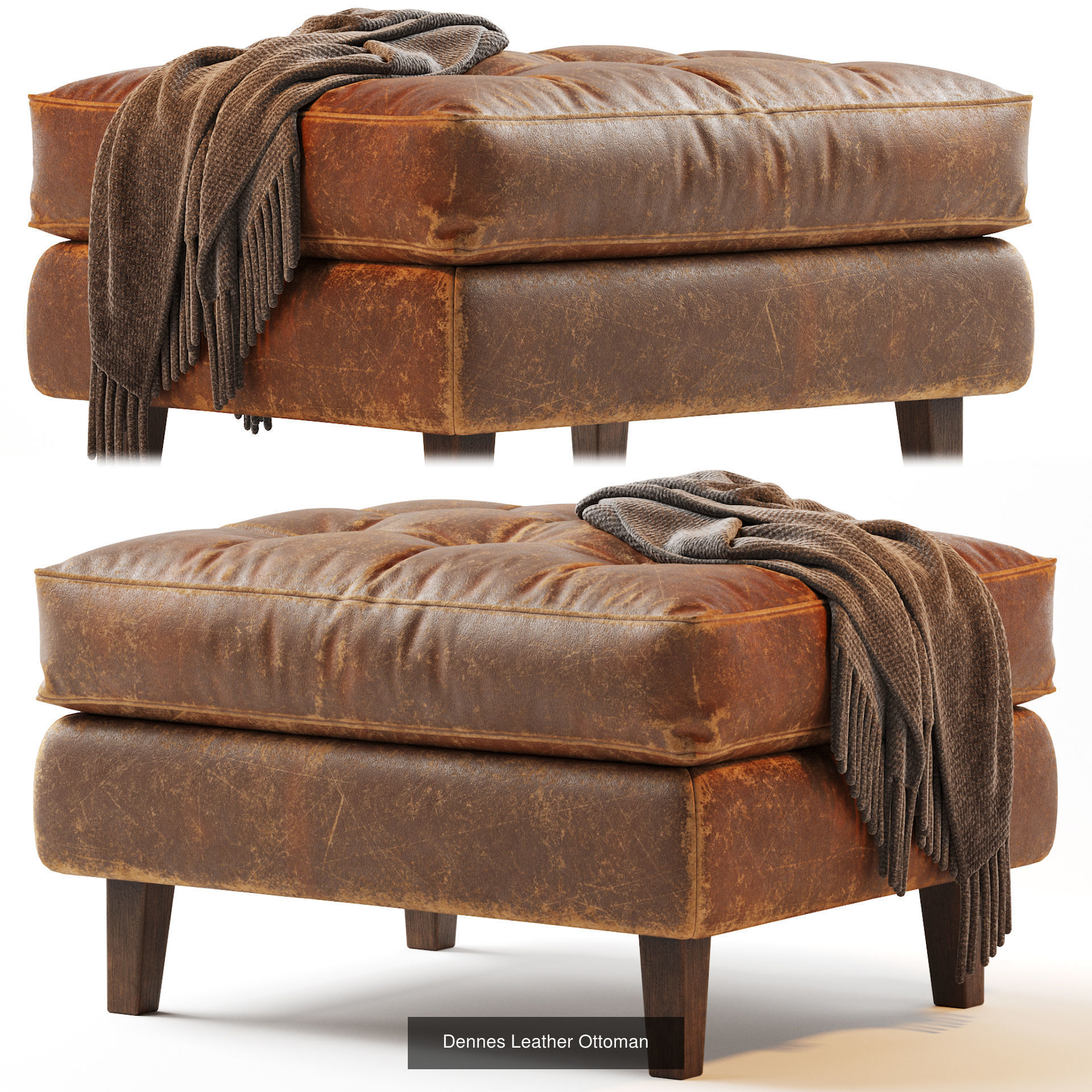 Pouf Ottoman 25 models 3D Model Collection_16