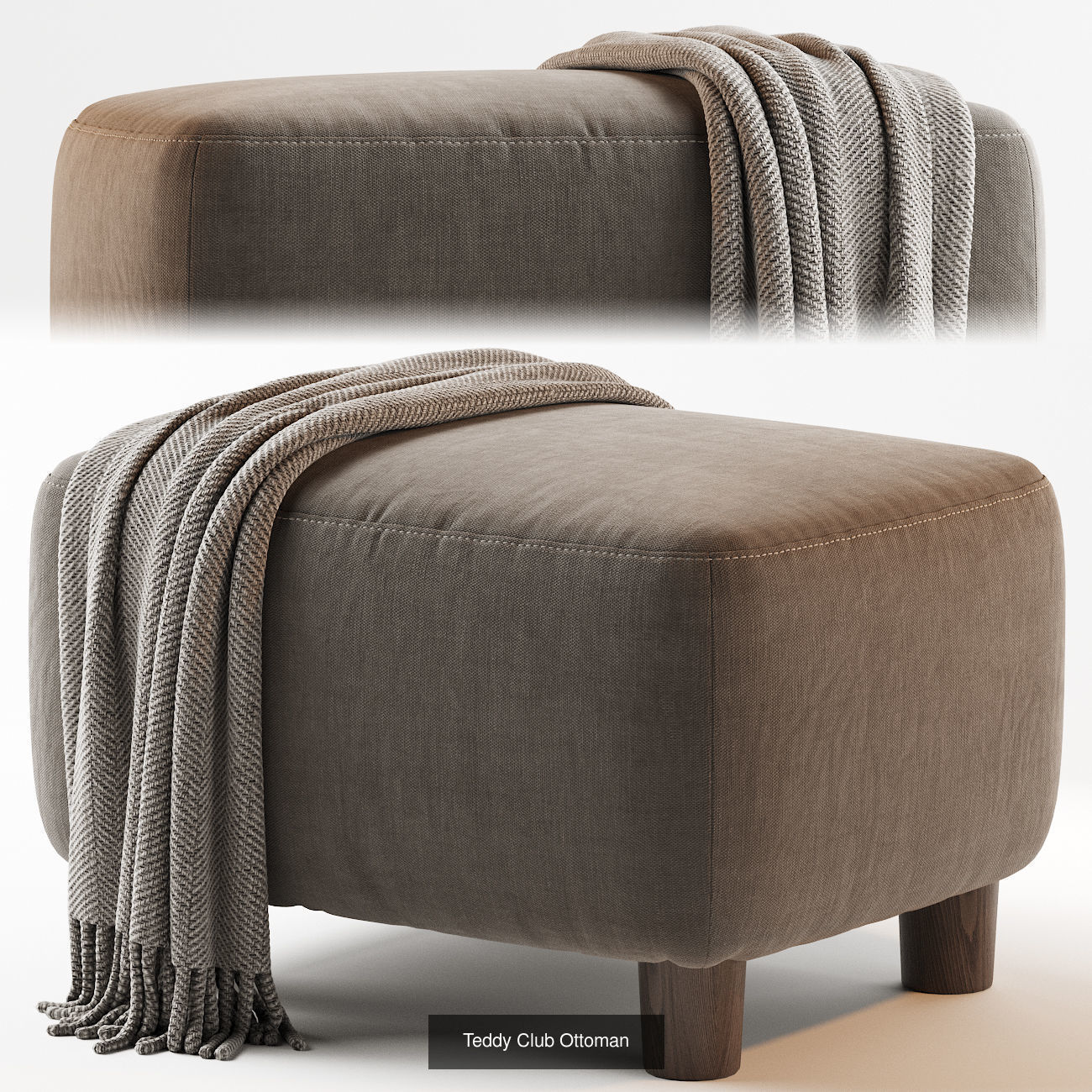 Pouf Ottoman 25 models 3D Model Collection_17