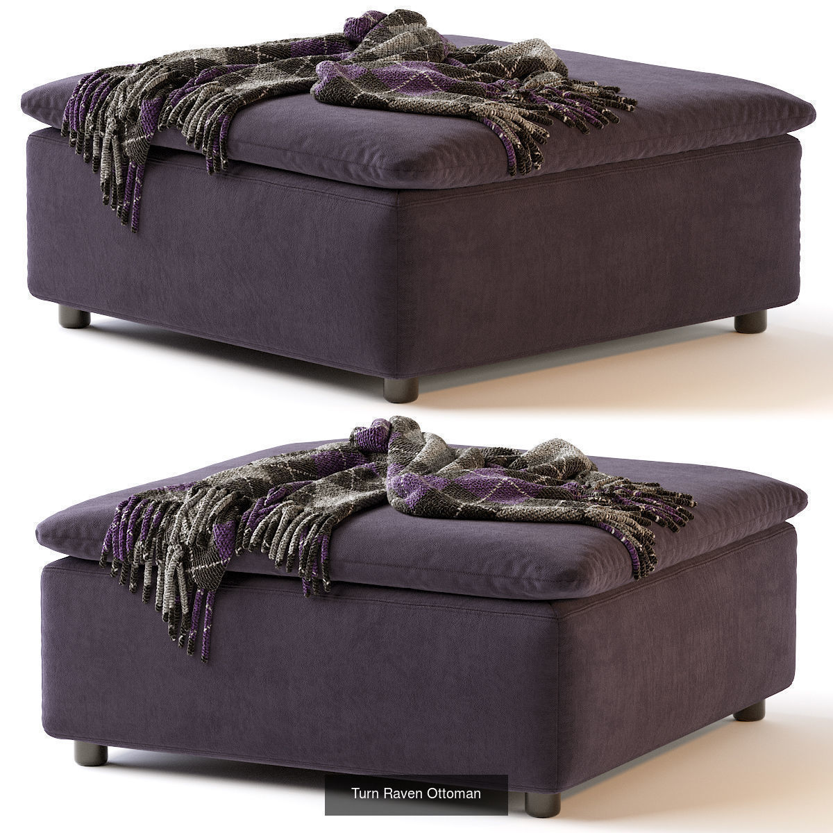 Pouf Ottoman 25 models 3D Model Collection_6