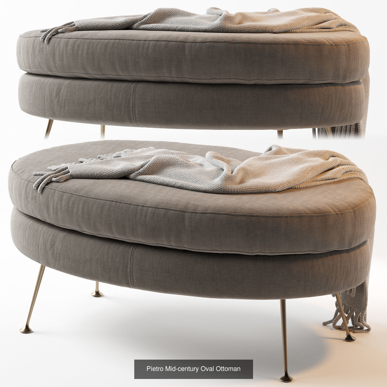 Pouf Ottoman 25 models 3D Model Collection_12