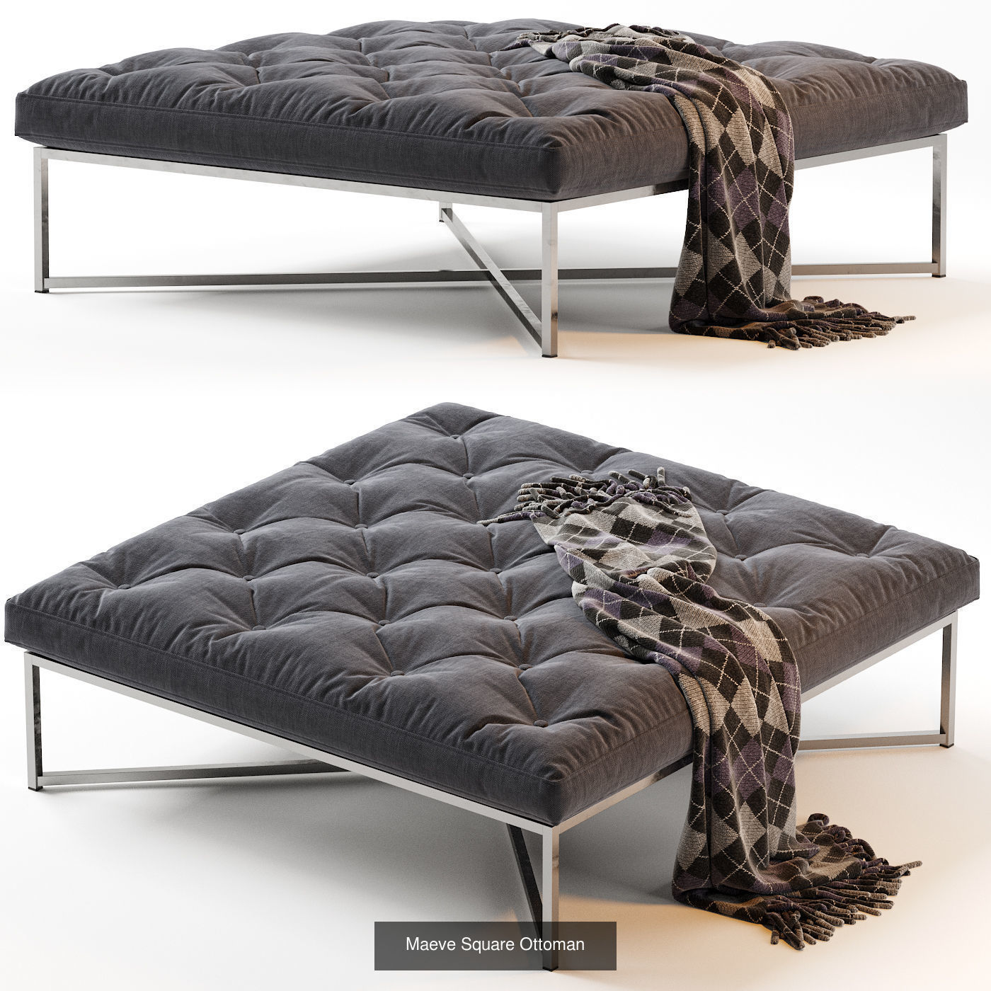 Pouf Ottoman 25 models 3D Model Collection_19