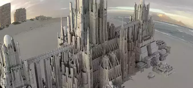 bloodborne inspired Edwardian fantasy architecture  3D model