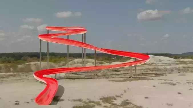Water Slide Low-poly 3D model
