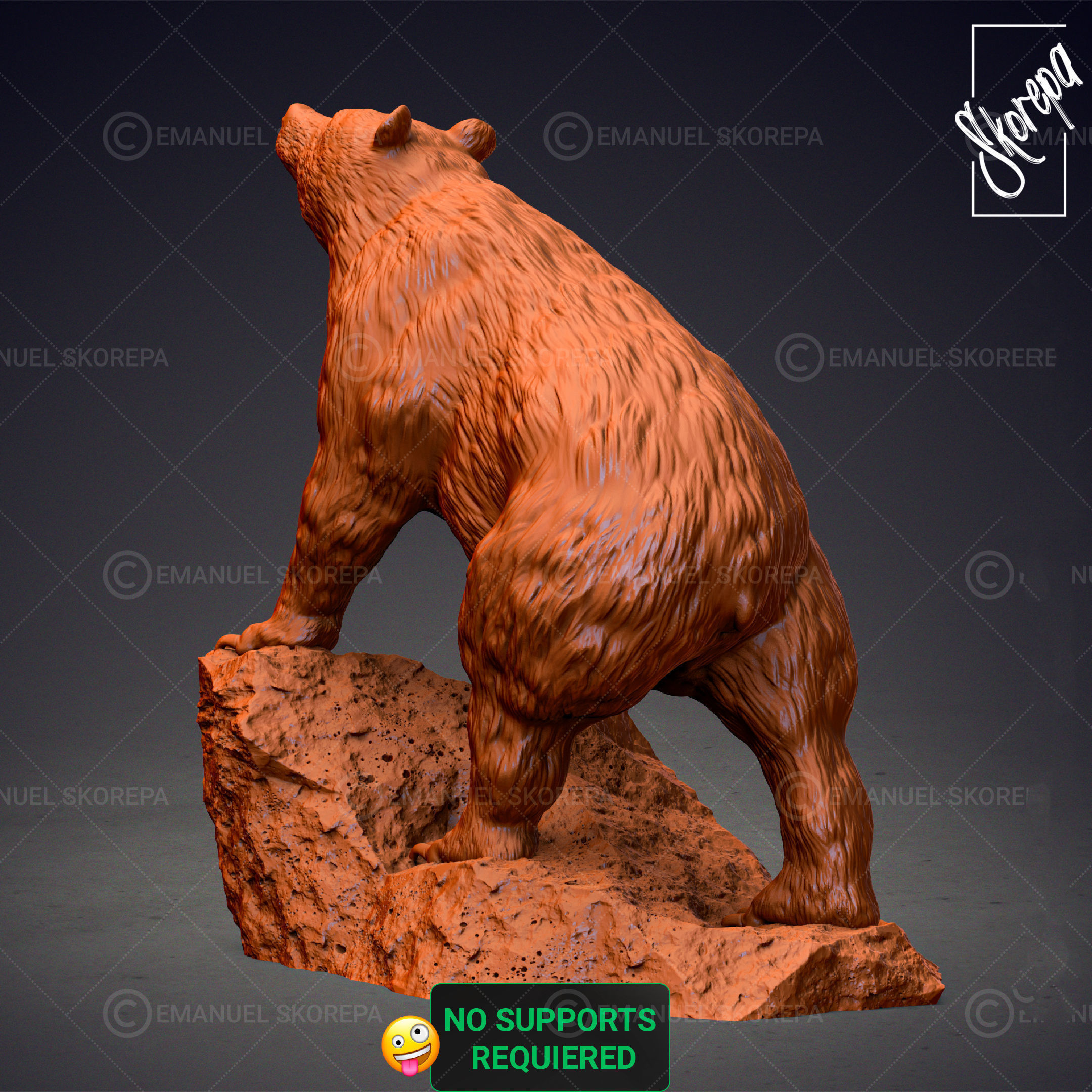 BEAR - WITHOUT SUPPORTS 3D print model_2